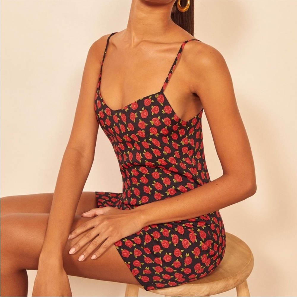 [reformation] seville rose print tank dress